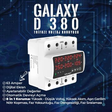 Galaxy D380 Trifaze Daire Voltaj ve Akım Koruyucu Kontrol Cihazı