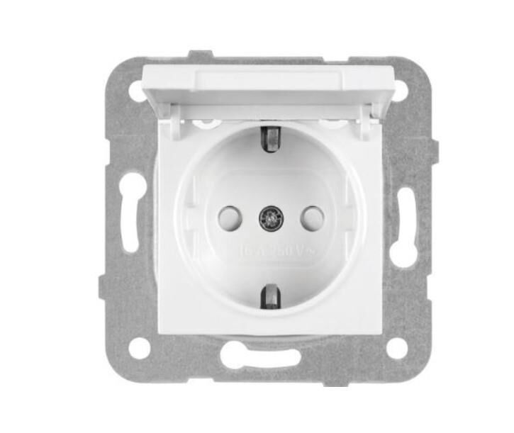 K/M BEYAZ KAPAKLI TOP PRİZ Ç.K. MEK+D/K 12 ADET (ÇERÇEVE DAHİL DEĞİL)