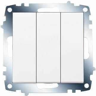 K/M BEYAZ ÜÇLÜ ANAHTAR MEK+D/K 12 ADET (ÇERÇEVE DAHİL DEĞİL)