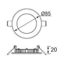 LD470 Slim Yuvarlak LED Panel 3W (3000K)(5 ADET)