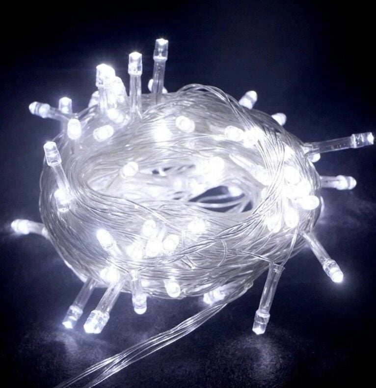 10MT EKLENEBİLİR (100 LEDLİ+FLAŞLI) YILBAŞI VE VİTRİN BEYAZ