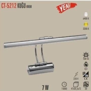 CT-5212 7W KROM KASA LEDLİ KUĞU APLİK (BEYAZ)