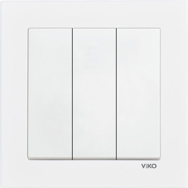 VİKO KARRE BEYAZ ÜÇLÜ ANAHTAR (ÇERÇEVE DAHİL)