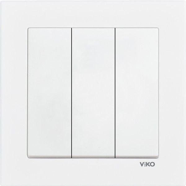 1 Adet VİKO KARRE BEYAZ ÜÇLÜ ANAHTAR (ÇERÇEVE DAHİL)