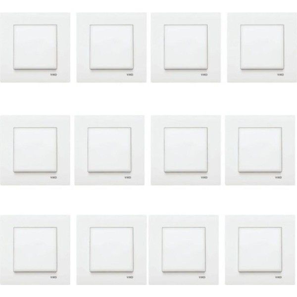 12 Adet Viko Karre Beyaz Anahtar Çerçeve Dahil 90967001-12