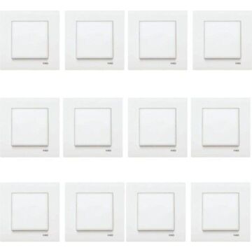 12 Adet Viko Karre Beyaz Anahtar Çerçeve Dahil 90967001-12