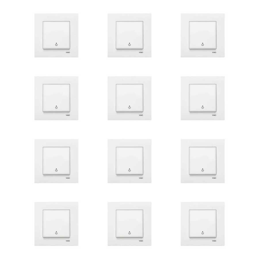 12 Adet Viko Karre Beyaz Light Mekanizma (Çerçeve Dahil) 90967003-12