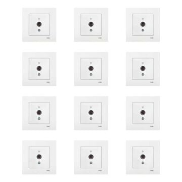 Viko Karre 12'li Beyaz Uydu Prizi F Konnektör - Sonlu Mekanizma (Çerçeve Dahil) 90967009-12