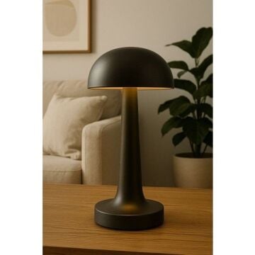 SİYAH Renk Dokunmatik Şarjlı Masa Lambası
