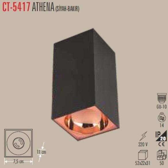 BERGAMA SIVA ÜSTÜ ARMATÜR (GU-10) SİYAH-BAKIR