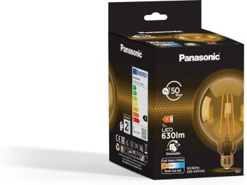 Panasonic E27 Dim Edilebilir Filaman G125 Lamba 7W 630LM 2000K Gold