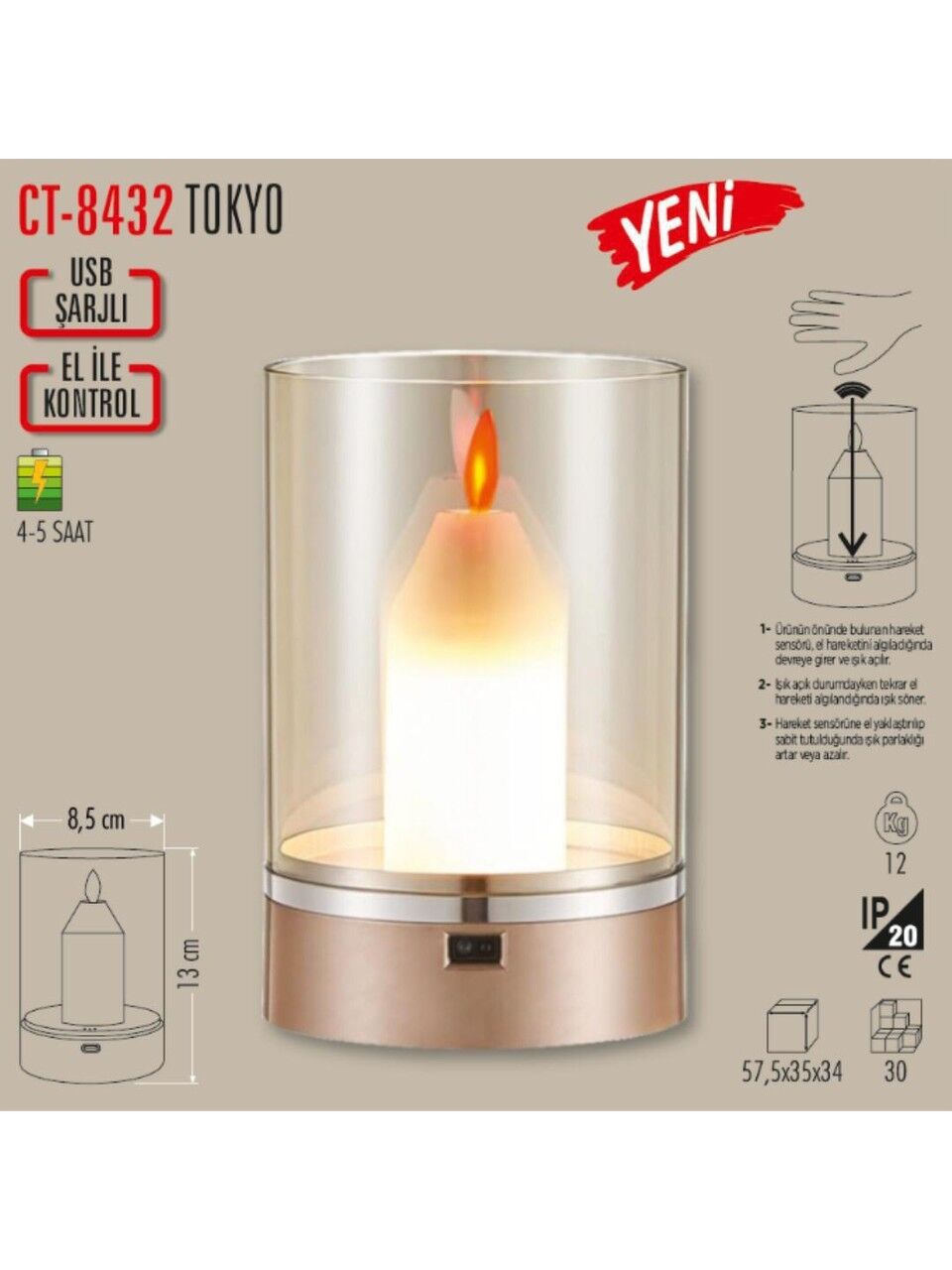 CT-8432 TOKYO ŞARJLI MASA LAMBASI(3200K)