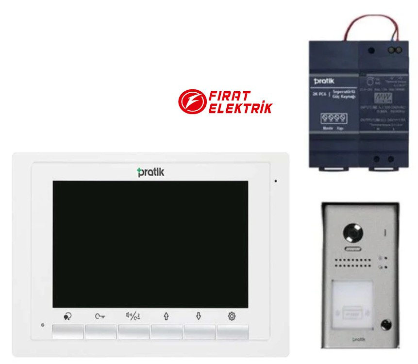 PratikKart Villa Tipi 7'' Görüntülü Diafon Sistemi 1 Daire