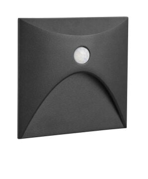 LW776 SİYAH Jupiter 3W Sensörlü LED Duvar Armatürü (3000K)