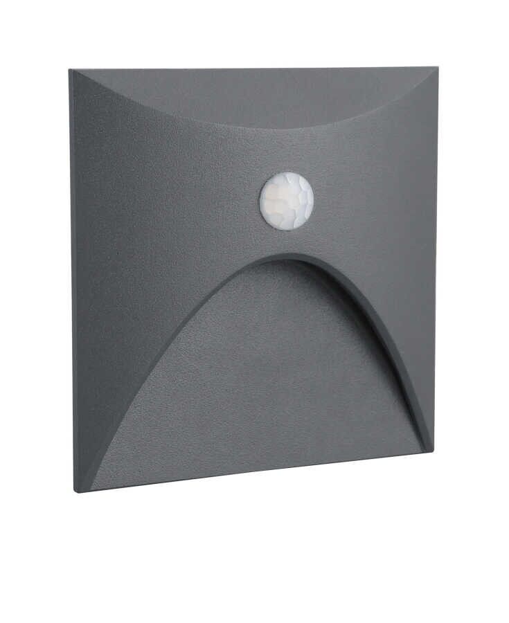 LW776 ANTRASİT Jupiter 3W Sensörlü LED Duvar Armatürü (3000K)