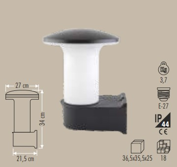 NAPOLİ BAHÇE ARMATÜRÜ (APLİK)(E27)