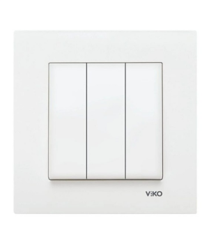 12 ADET KARRE BEYAZ ÜÇLÜ ANAHTAR (ÇERÇEVE DAHİL )