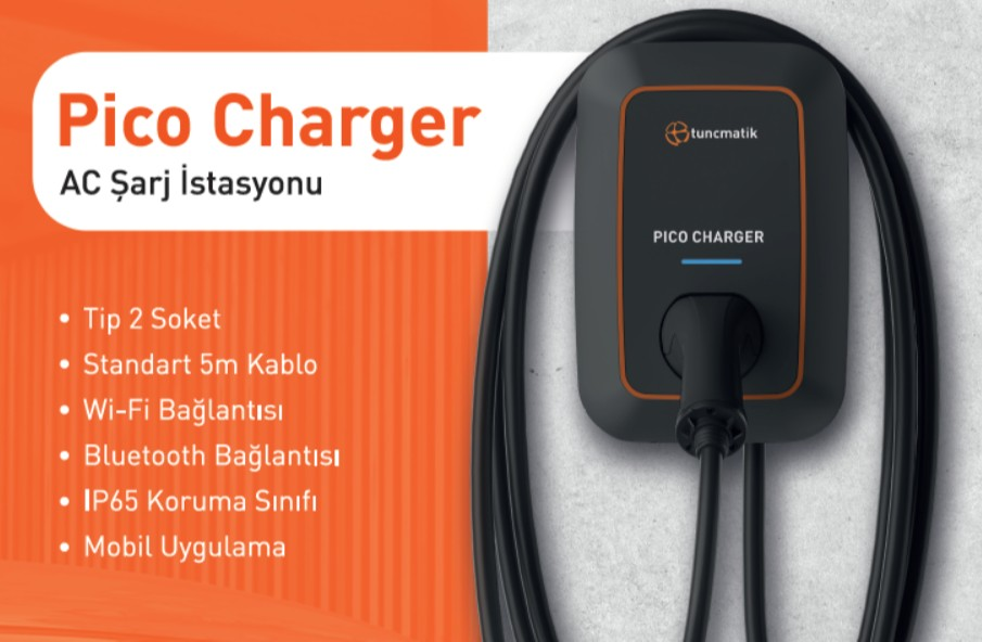 Tunçmatik 22KW LED Pico Charger Ac Şarj Istasyonu TSK16060