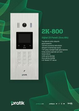 2K-800 PRATİKPLUS DİJİTAL ZİL PANELİ (SIVA ALTI)
