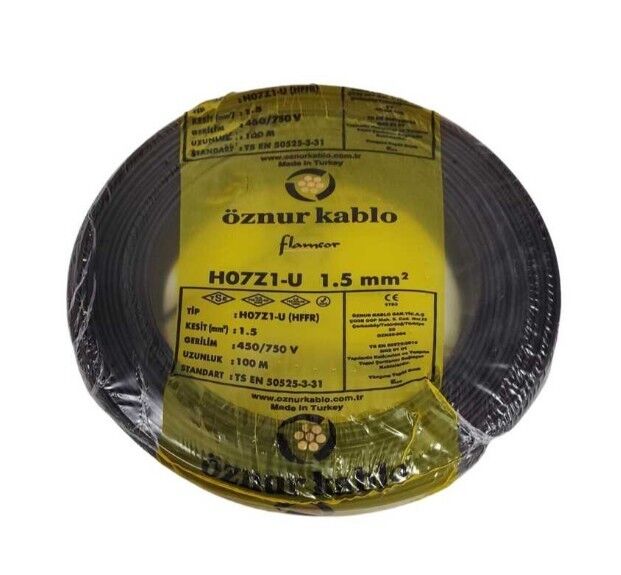 H07Z1-U (NYA) 1X1,5 SİYAH