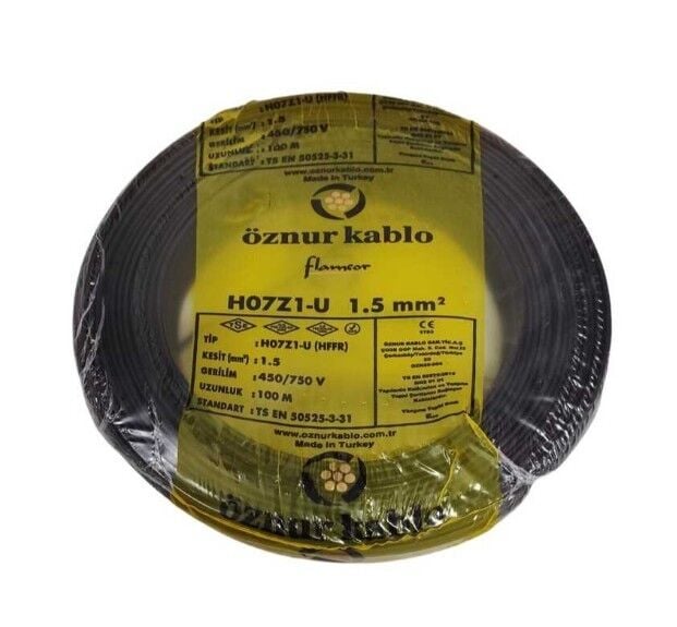 H07Z1-U (NYA) 1X1,5 SİYAH