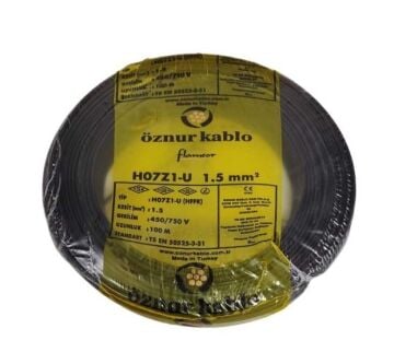 H07Z1-U (NYA) 1X1,5 SİYAH