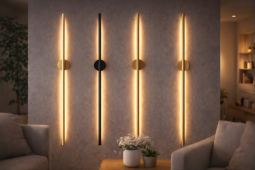 Cata CT-5211 Krom Kasa Günışığı Kılıç Dekoratif Çift Yönlü Duvar Aplik Armatür 75Cm