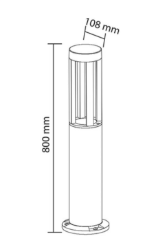 12W 80cm KAVAK BOLARD ARMATÜR