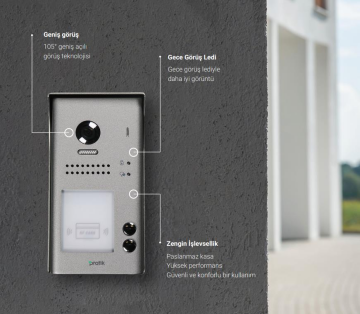 2K-91B PRATİKPLUS VİLLA ZİL PANELİ (TEK BUTON+KARTLI GEÇİŞ)