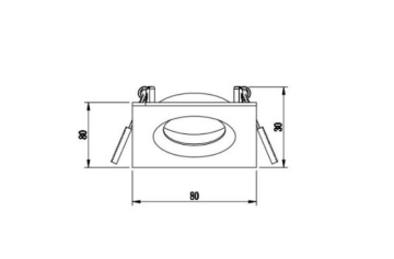 JH608 S Siyah Kare Sabit Spot