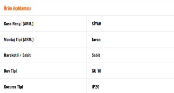 JH750 S Siyah Dekoratif Sabit Spot