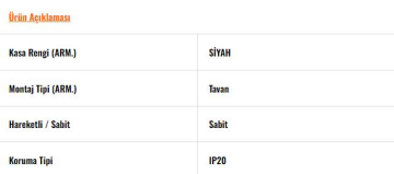 JC082 S Siyah & Siyah 2'li Kübik Tavan Arm.