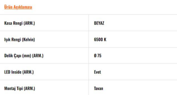 LS456 LED Banyo Spot (6500K)