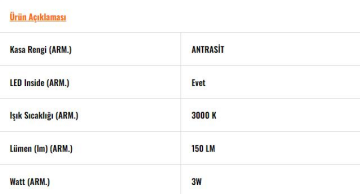LW487 LED BAHÇE APLİK