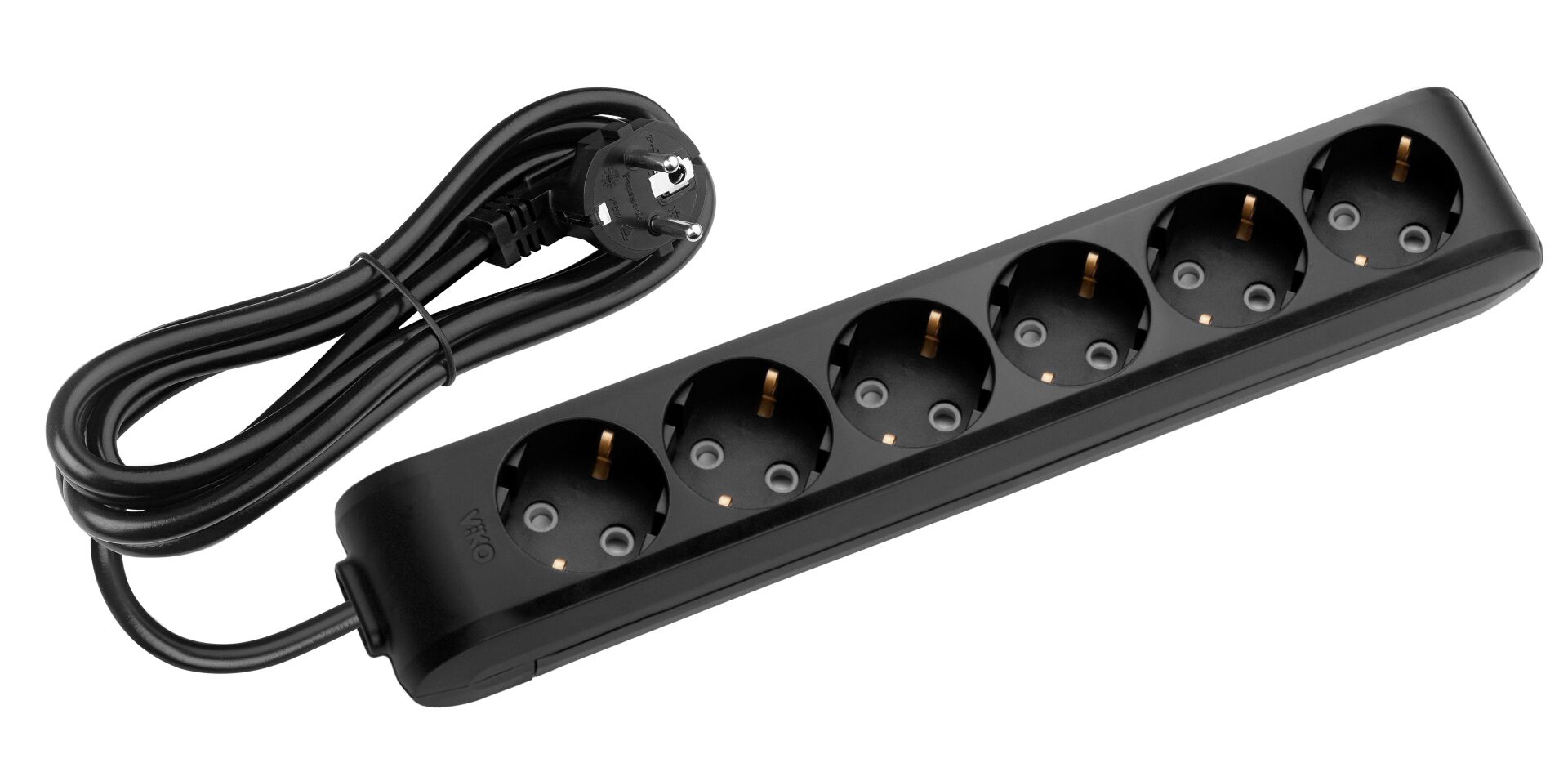 MULTİ-LET SİYAH ALTILI PRİZ TOP KABLOLU Ç.K. 5 MT