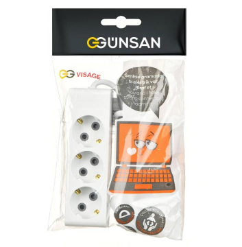 Visage Üçlü Çocuk Korumalı Topraklı Grup Priz 3m