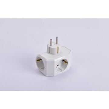 Yonca Plus Beyaz Üçlü Topraklı Priz