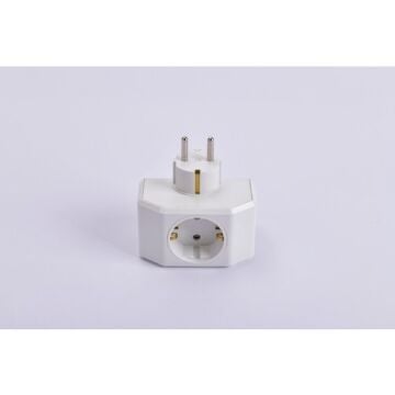 Yonca Plus Beyaz Üçlü Topraklı Priz