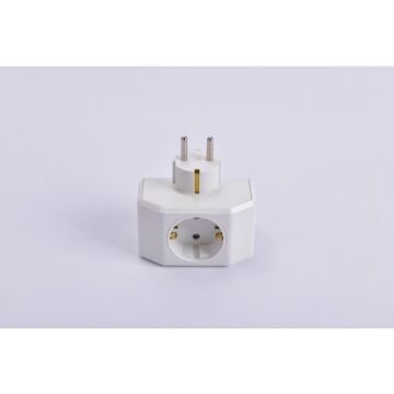 Yonca Plus Beyaz Üçlü Topraklı Priz