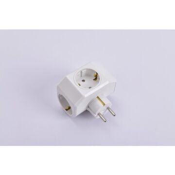 Yonca Plus Beyaz Üçlü Topraklı Priz