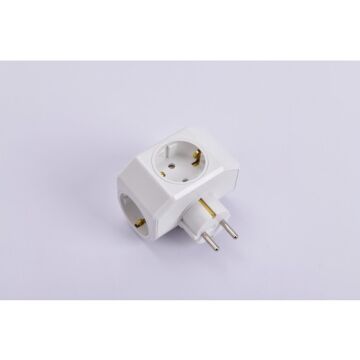 Yonca Plus Beyaz Üçlü Topraklı Priz