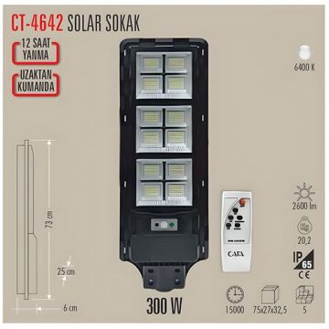 CT-4642 300W SOLAR SOKAK ARMATÜRÜ