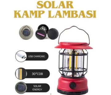 Mutlusan Kamp Feneri Solar ve USB Şarj Edilebilir