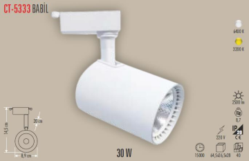 30W RAY TİPİ LED ARMATÜR (BEYAZ KASA) (GÜNIŞIĞI)