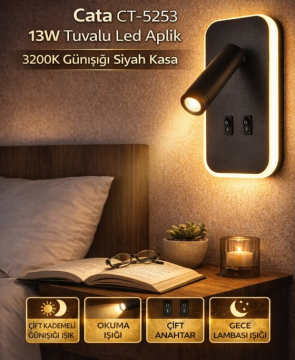 CT-5253 13W TUVALU YATAK BAŞI APLİK GÜNIŞIĞI