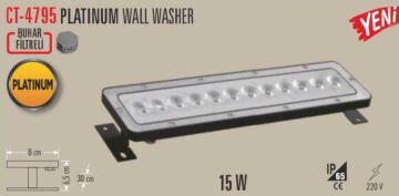 CT4795A Cata Amber Işık 15W Platinium Wall Washer