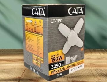 CT-1151 Cata 30 Watt 4 Kollu Pervane Led Ampul Beyaz