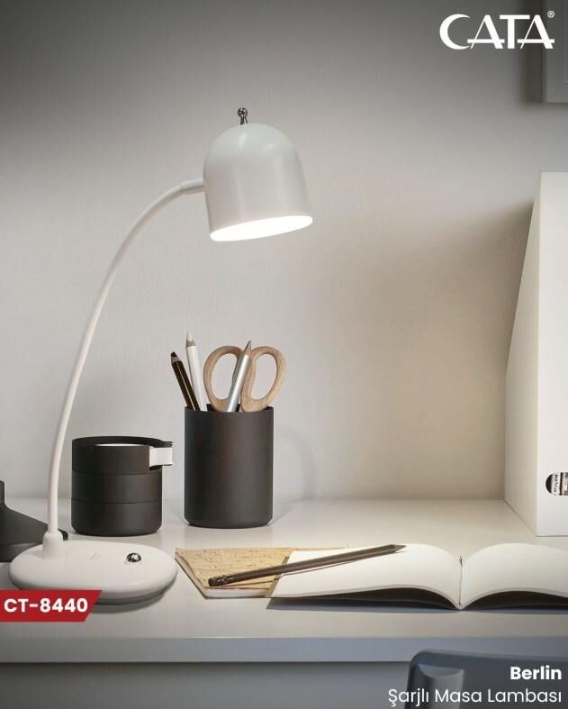 CT-8440 BERLİN ŞARJLI MASA LAMBASI(BEYAZ KASA)