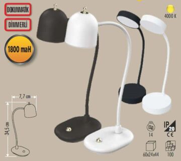 CT-8440 BERLİN ŞARJLI MASA LAMBASI(BEYAZ KASA)