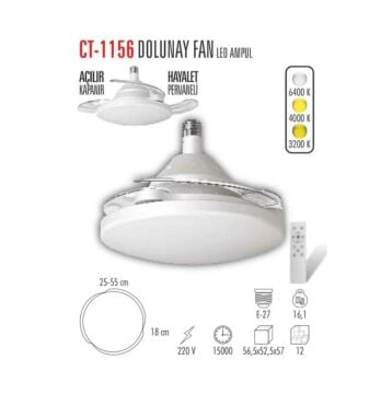 Cata CT-1156 Dolunay Fan Led Ampul (Hayalet Pervaneli)